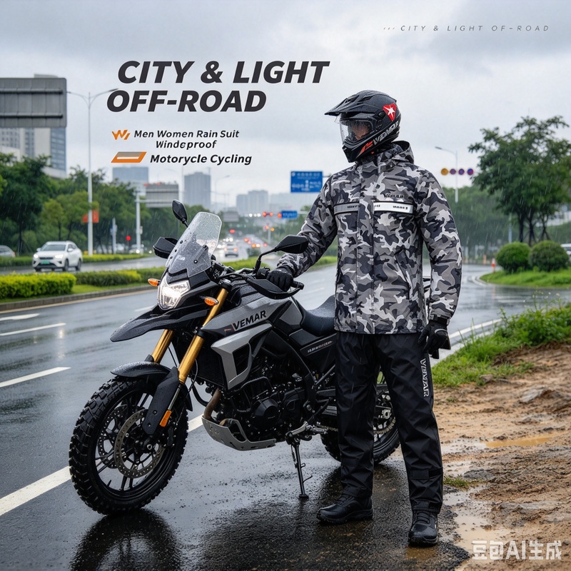 Motorcycle Riding Jacket Waterproof - بدلة مطر للدراجات النارية للرجال والنساء،