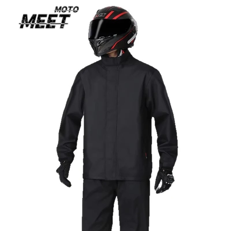 Motorcycle Rain Suit 2 Piece - بدلة مطر جديدة سوداء للدراجات النارية