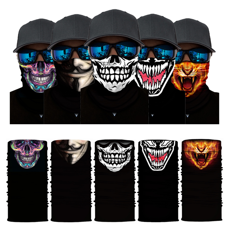 Motorcycle Neck Gaiter Balaclava - الدراجات النارية عصابات الجمجمة ثلاثية الأبعاد