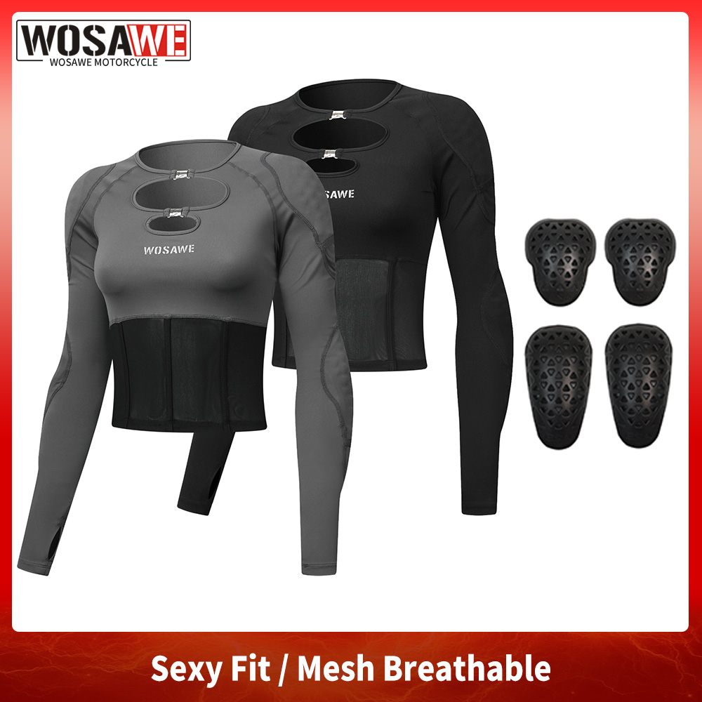 Motorcycle Mesh Jacket Summer Breathable - قميص نسائي للدراجات النارية من WOSAWE