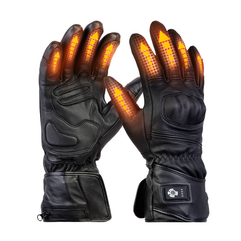 Motorcycle Gloves Leather Knuckle - قفازات دراجات نارية من الجلد المدفأ