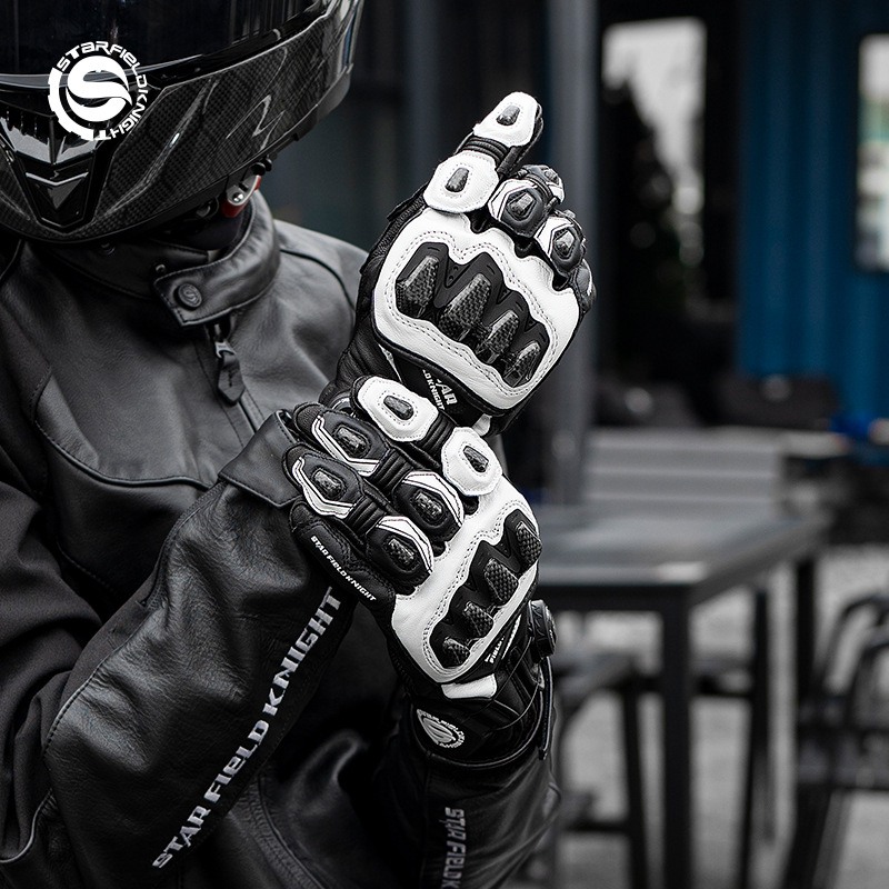 Motorcycle Gloves Leather Knuckle - قفازات دراجات نارية STAR FIELD KNIGHT