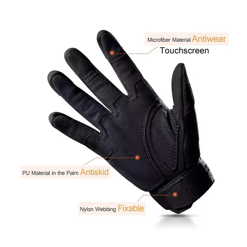 قفازات تكتيكية كاملة الأصابع ل - مراجعة Motorcycle Gloves Leather Knuckle وسعره