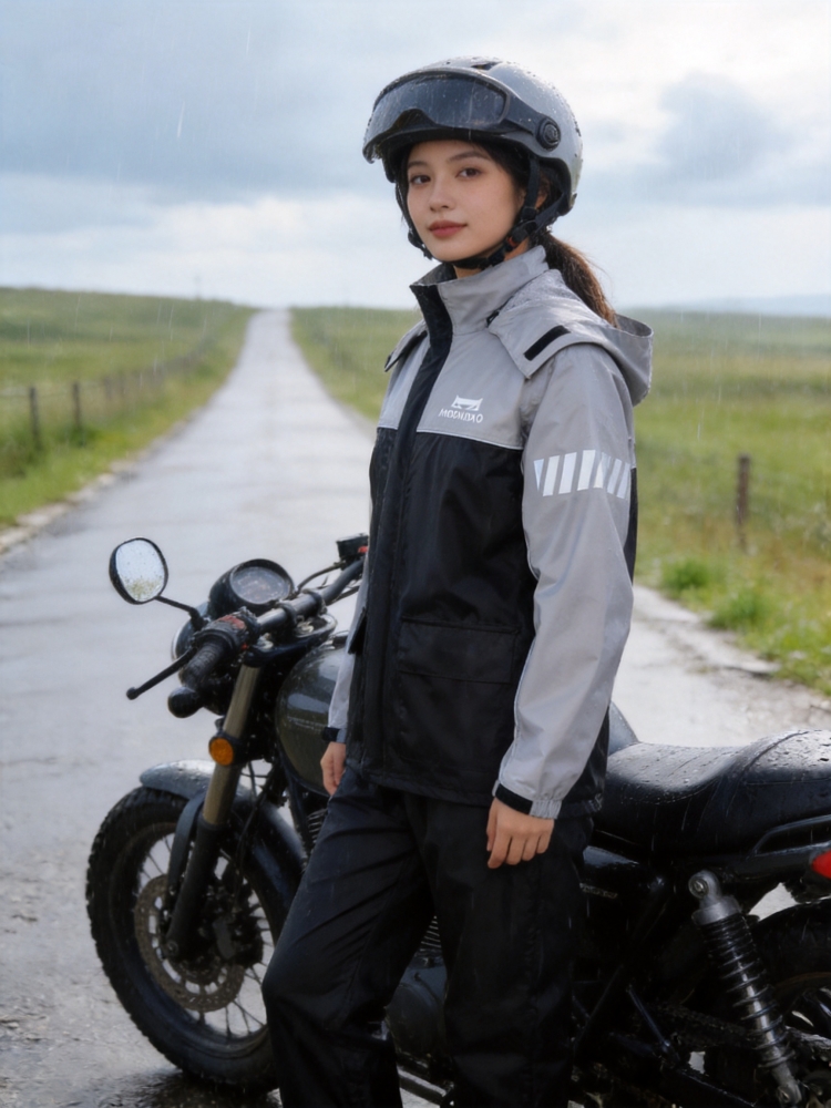 بدلة مطر خفيفة الوزن ومقاومة ل - مراجعة Motorcycle Rain Suit 2 Piece وسعره