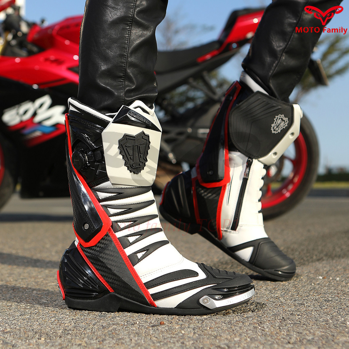 أحذية ركوب الدراجات النارية لل - مراجعة Motorcycle Boots Waterproof Riding وسعره