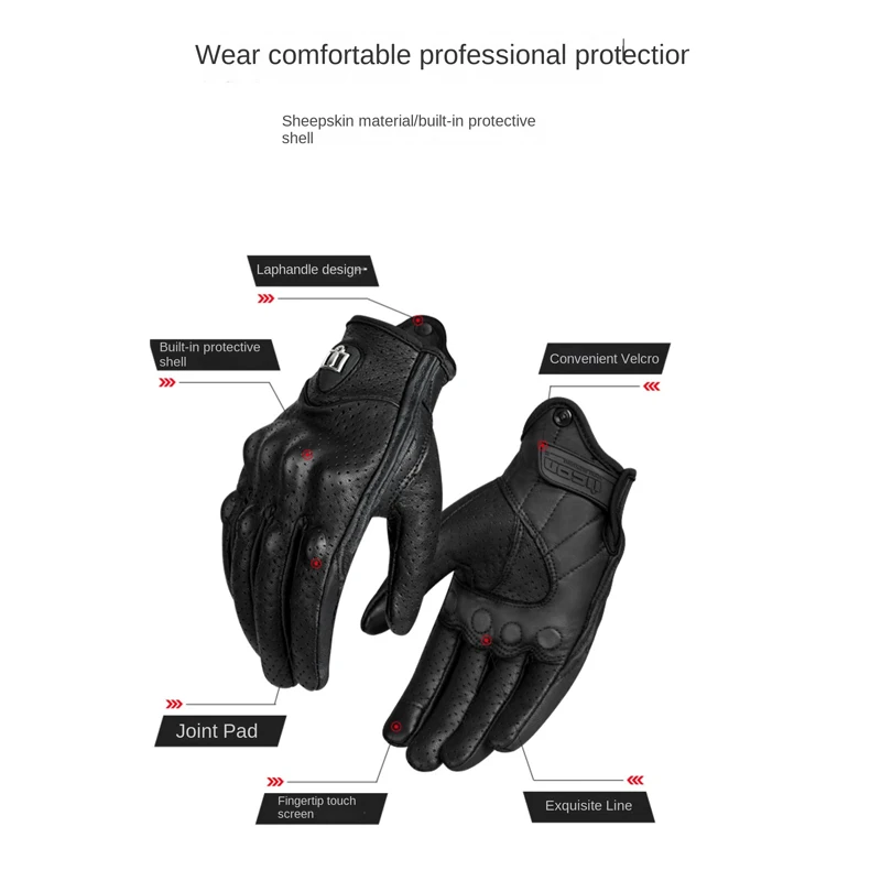 قفازات دراجات نارية للرجال وال - مراجعة Motorcycle Gloves Leather Knuckle وسعره
