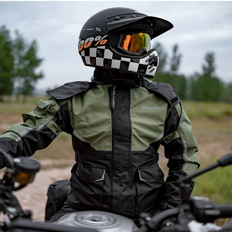 طقم بدلة معطف واق من المطر مضا - مراجعة Motorcycle Riding Jacket Waterproof وسعره