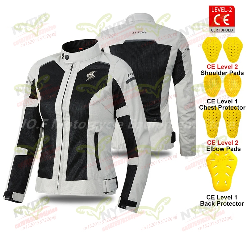 سترة دراجات نارية من LYSCHY صي - مراجعة Motorcycle Mesh Jacket Summer Breathable وسعره