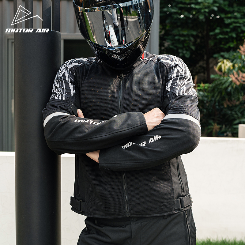 سترة دراجات نارية سوداء للرجال - مراجعة Motorcycle Mesh Jacket Summer Breathable وسعره
