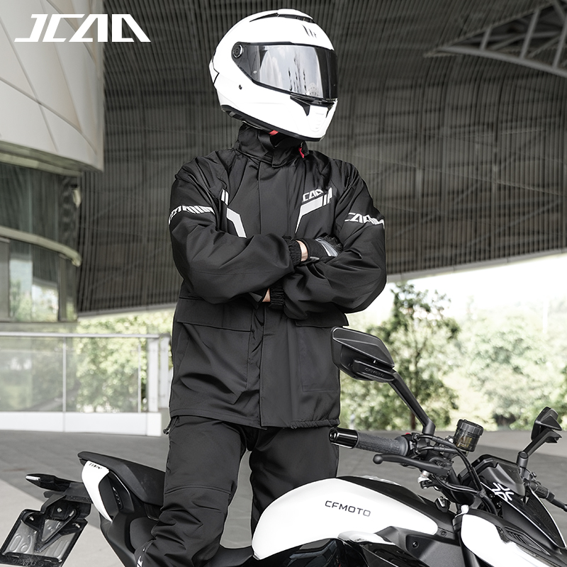 بدلة مطر عاكسة للضوء مقاومة لل - مراجعة Motorcycle Rain Suit 2 Piece وسعره