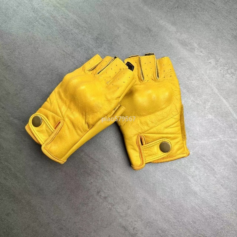 قفازات دراجات نارية نصفية الأص - مراجعة Motorcycle Gloves Leather Knuckle وسعره