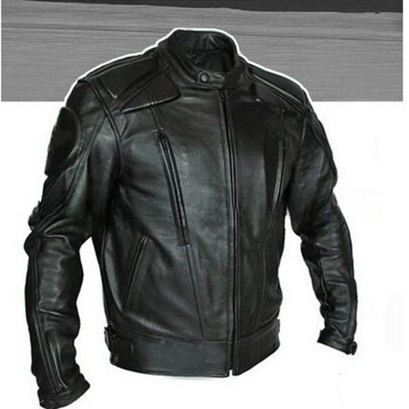 جاكيت دراجات نارية أسود نحيف ل - مراجعة Leather Motorcycle Jacket Biker وسعره