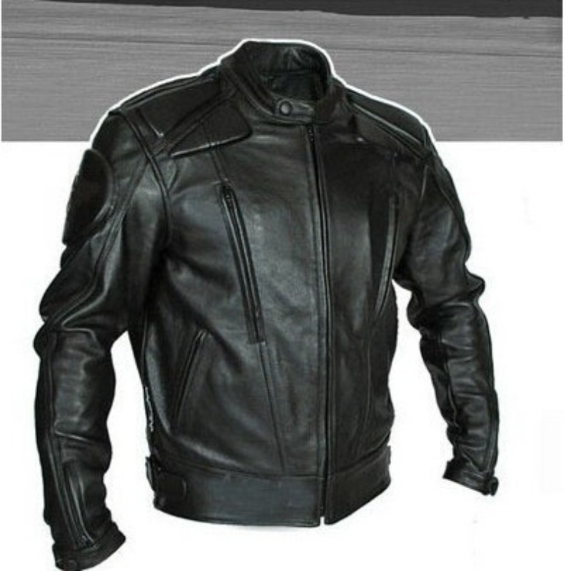 جاكيت دراجات نارية أسود نحيف ل - مراجعة Leather Motorcycle Jacket Biker وسعره