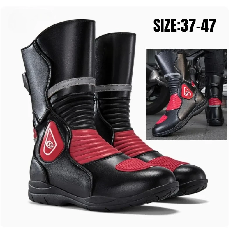 أحذية دراجات نارية جلدية للرجا - مراجعة Motorcycle Boots Waterproof Riding وسعره