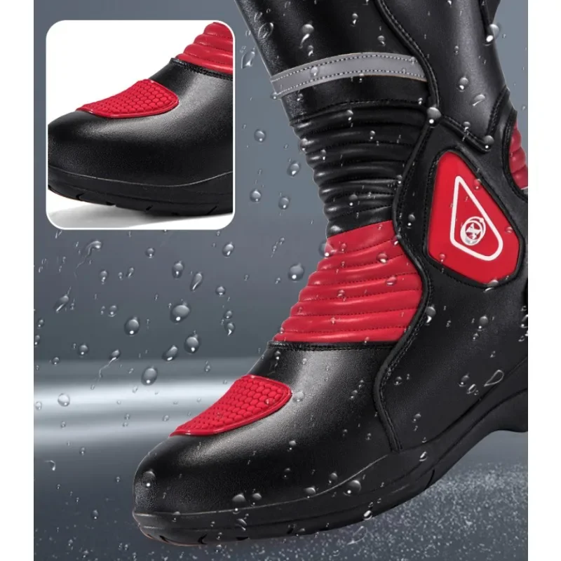 أحذية دراجات نارية جلدية للرجا - مراجعة Motorcycle Boots Waterproof Riding وسعره