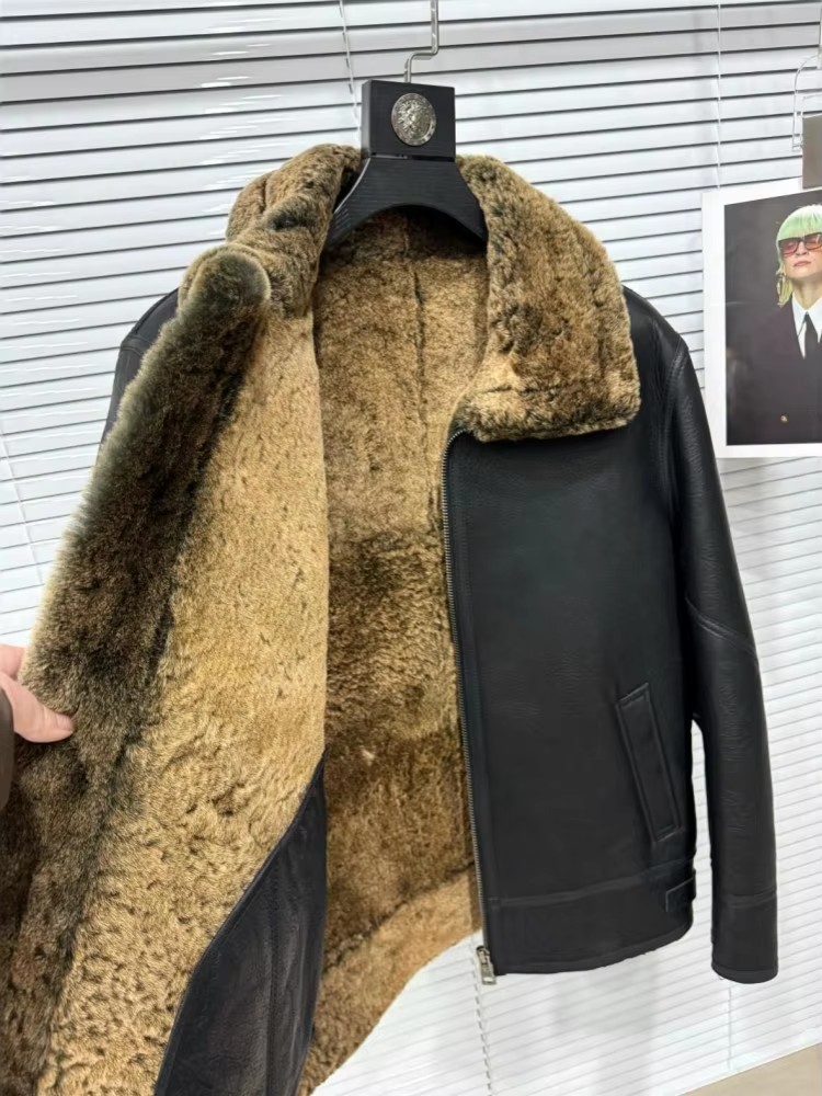 جاكيت رجالي شتوي بياقة قابلة ل - مراجعة Leather Motorcycle Jacket Biker وسعره