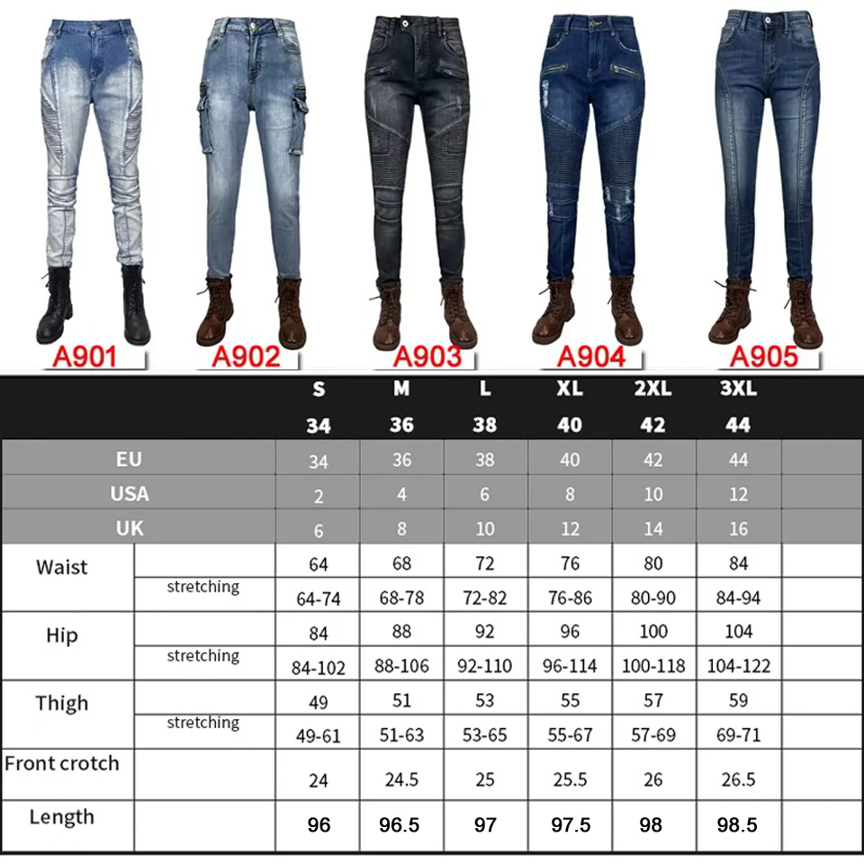 بنطلون جينز أزرق للنساء، مناسب - مراجعة Motorcycle Pants Riding Armored وسعره