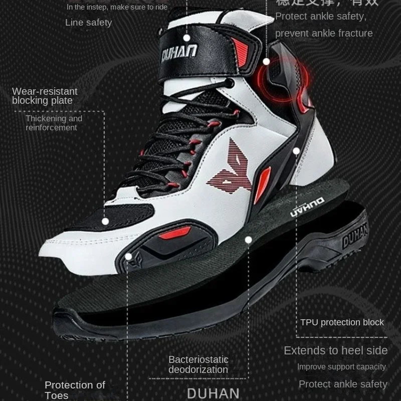 أحذية DUHAN للرجال للدراجات ال - مراجعة Motorcycle Boots Waterproof Riding وسعره
