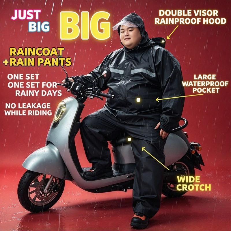 بدلة مطر للدراجات النارية مقاس - مراجعة Motorcycle Rain Suit 2 Piece وسعره