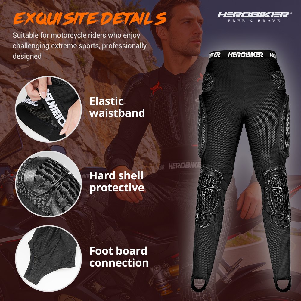 سروال دراجات نارية طويل مع حما - مراجعة Motorcycle Pants Riding Armored وسعره