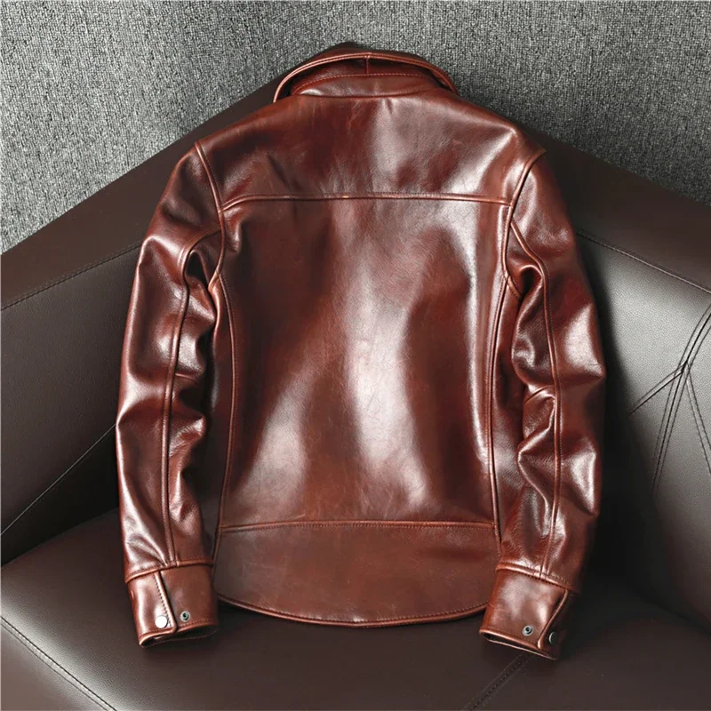 جاكيت رجالي من جلد البقر الأصل - مراجعة Leather Motorcycle Jacket Biker وسعره