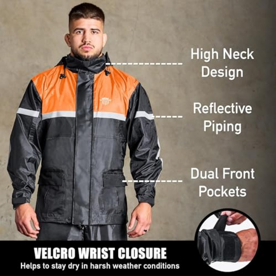 بدلة واقية من المطر للدراجات ا - مراجعة Motorcycle Rain Suit 2 Piece وسعره