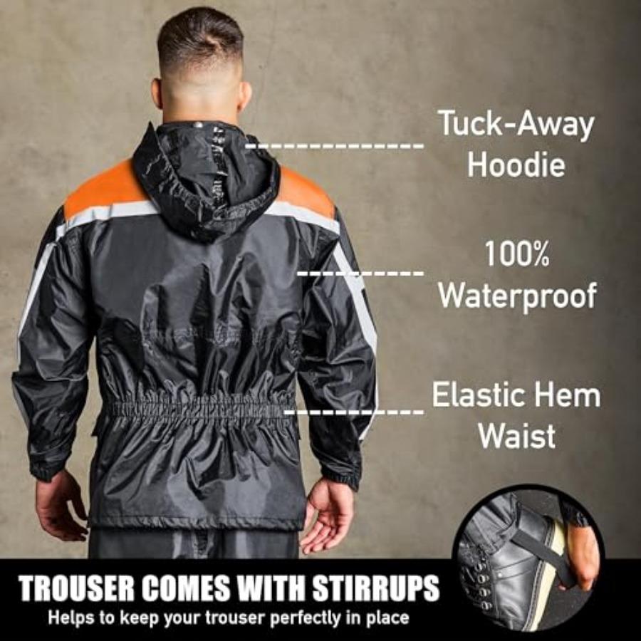 بدلة واقية من المطر للدراجات ا - مراجعة Motorcycle Rain Suit 2 Piece وسعره