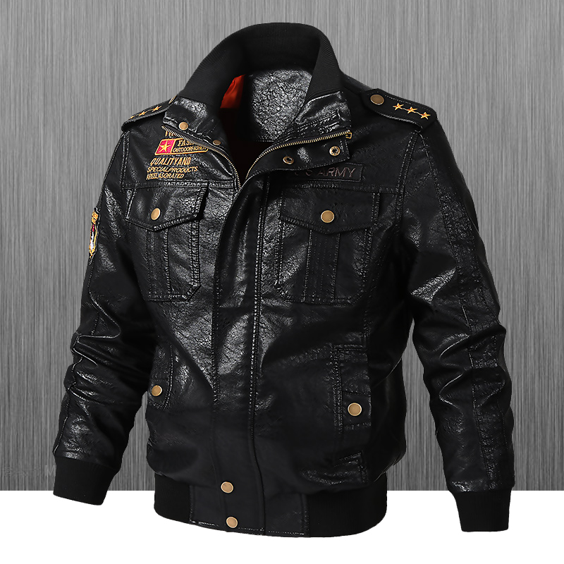 جاكيت جلد رجالي بقصة ضيقة بتصم - مراجعة Leather Motorcycle Jacket Biker وسعره