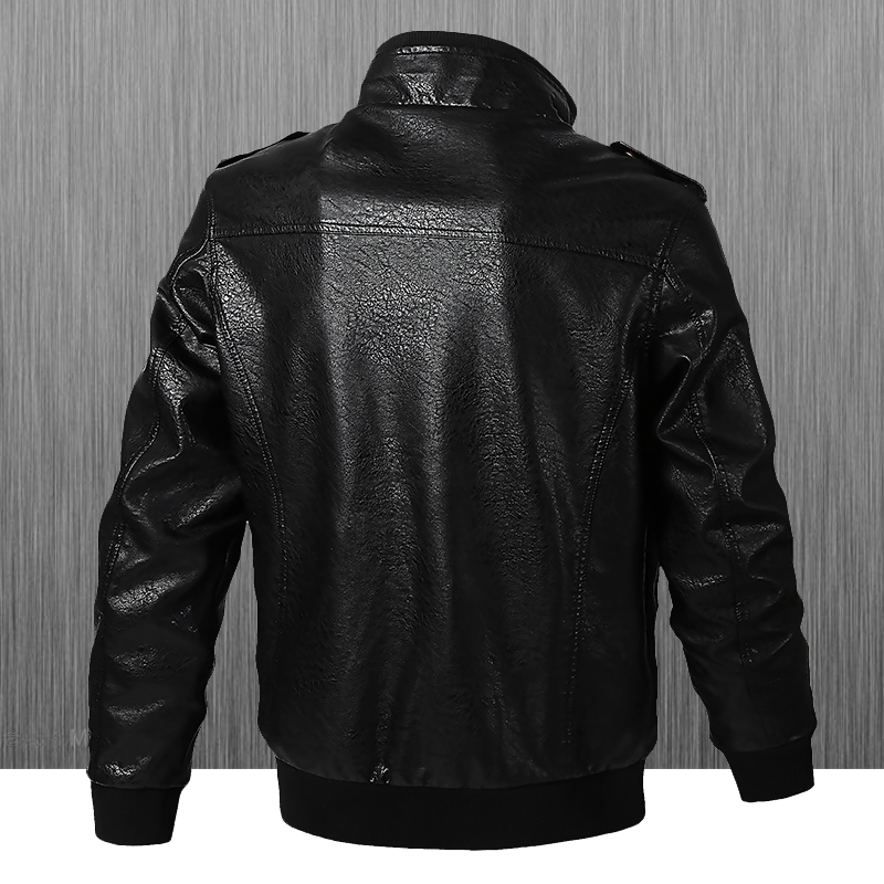 جاكيت جلد رجالي بقصة ضيقة بتصم - مراجعة Leather Motorcycle Jacket Biker وسعره