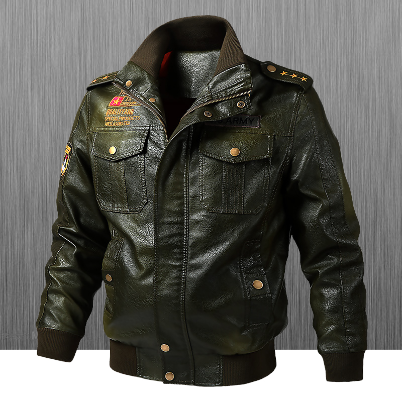 جاكيت جلد رجالي بقصة ضيقة بتصم - مراجعة Leather Motorcycle Jacket Biker وسعره