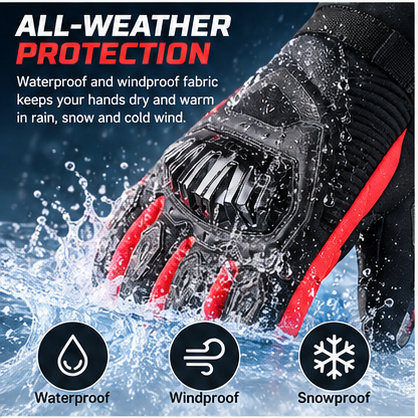 قفازات دراجات نارية شتوية مقاو - مراجعة Motorcycle Gloves Leather Knuckle وسعره