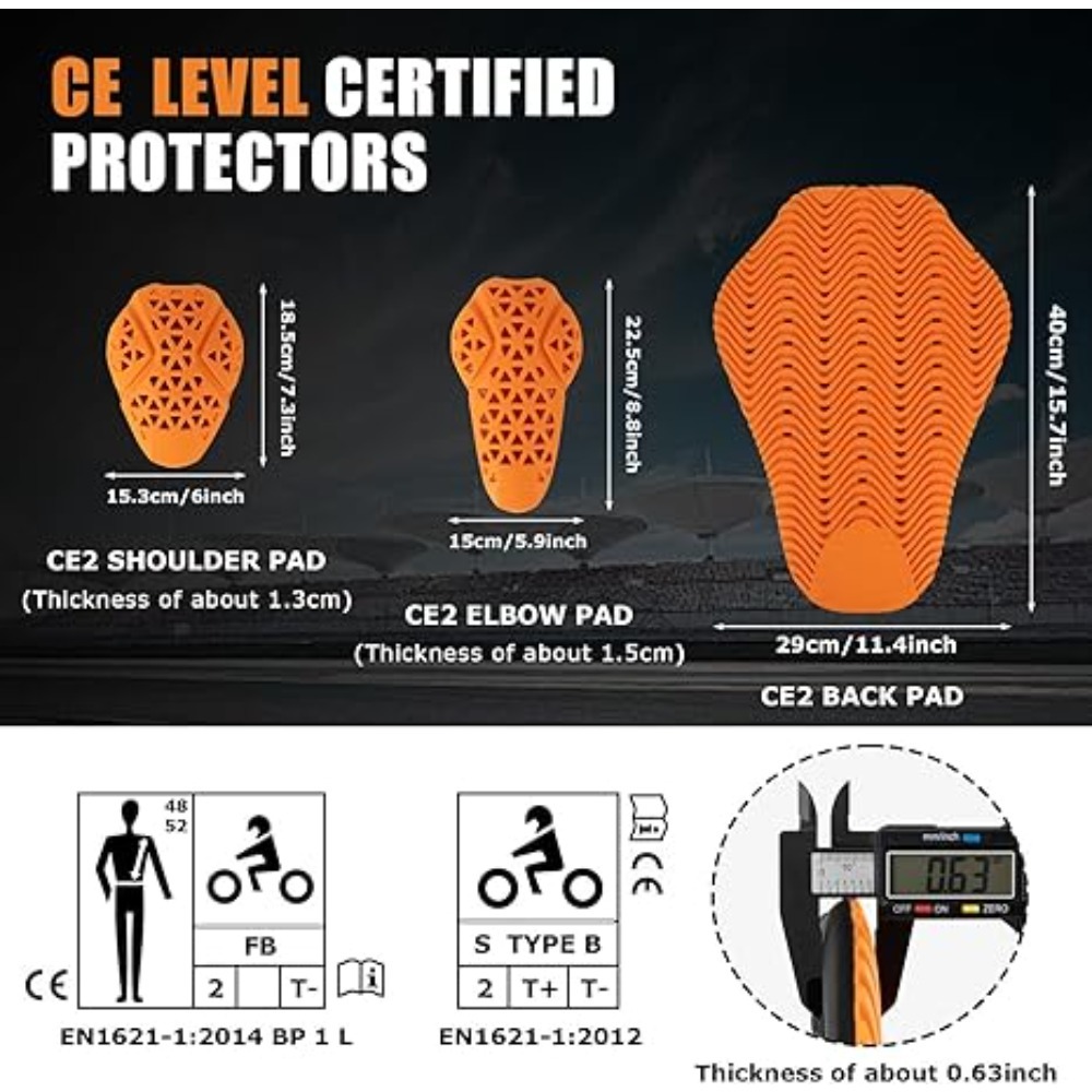 دراجة نارية 5 قطع كاملة CE الم - مراجعة Motorcycle Back Protector Ce Level 2 وسعره