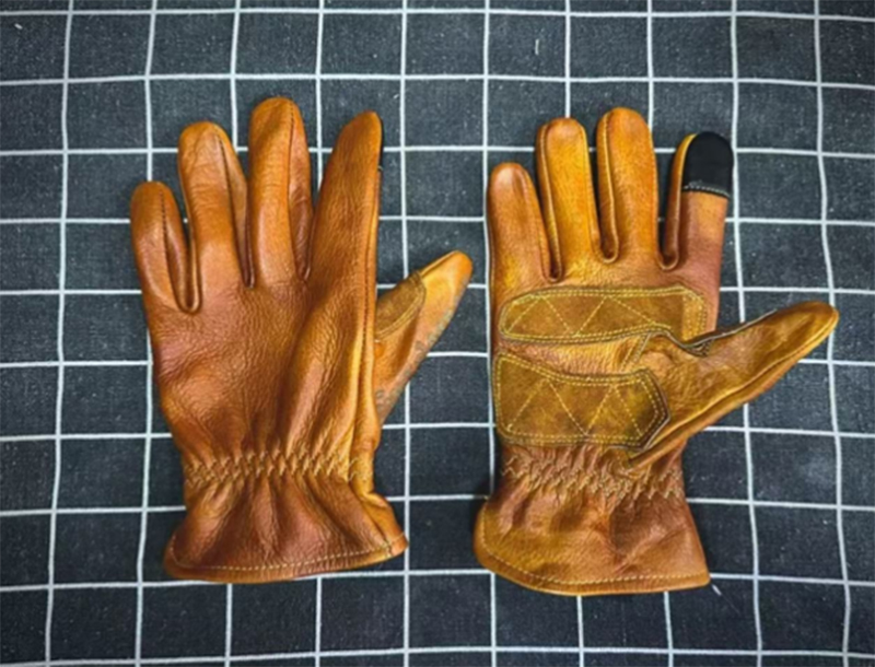 اليدوية جلد طبيعي الرجعية دراج - مراجعة Motorcycle Gloves Leather Knuckle وسعره