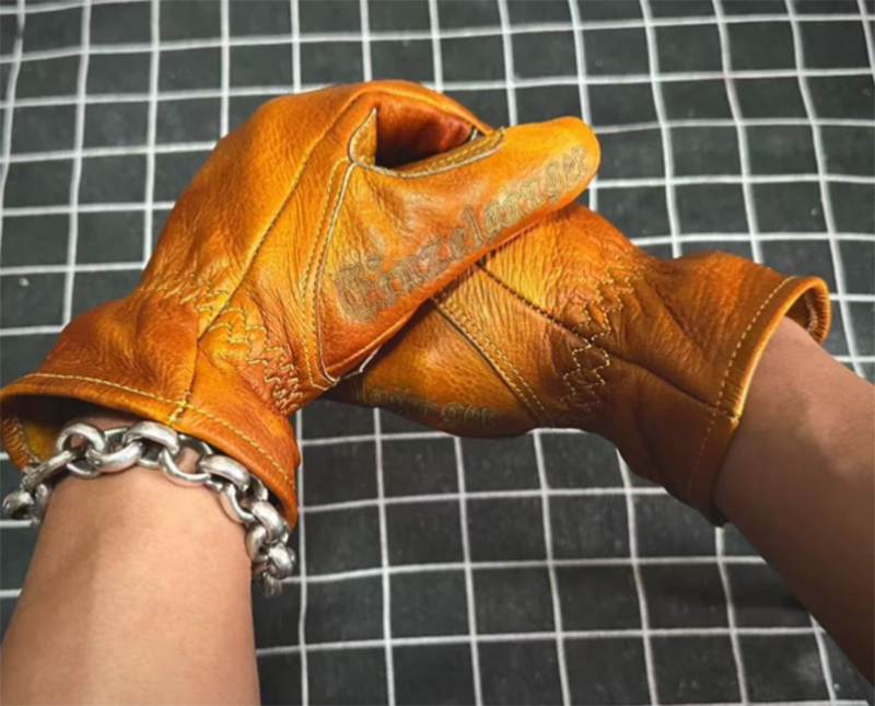 اليدوية جلد طبيعي الرجعية دراج - مراجعة Motorcycle Gloves Leather Knuckle وسعره