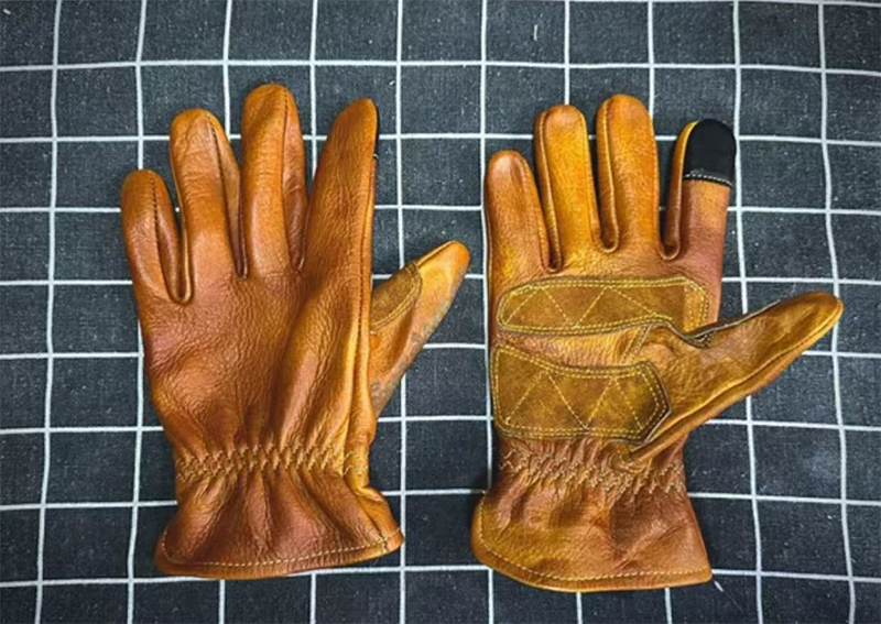 اليدوية جلد طبيعي الرجعية دراج - مراجعة Motorcycle Gloves Leather Knuckle وسعره