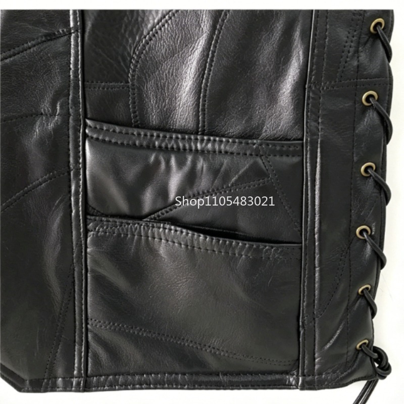سترة جلدية سوداء للرجال بتصميم - مراجعة Leather Motorcycle Jacket Biker وسعره