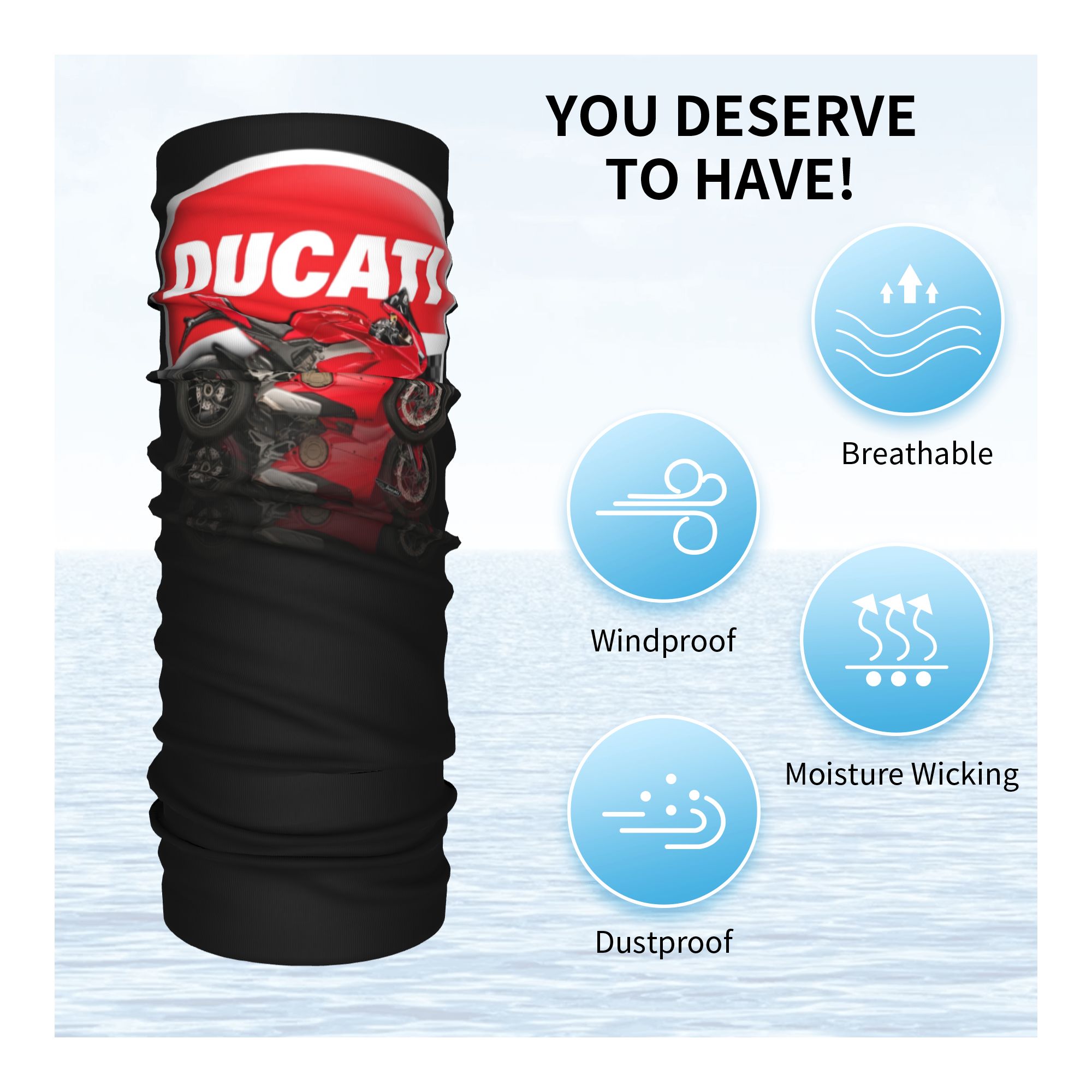 غطاء رقبة ووجه مخصص بتصميم دوك - مراجعة Motorcycle Neck Gaiter Balaclava وسعره