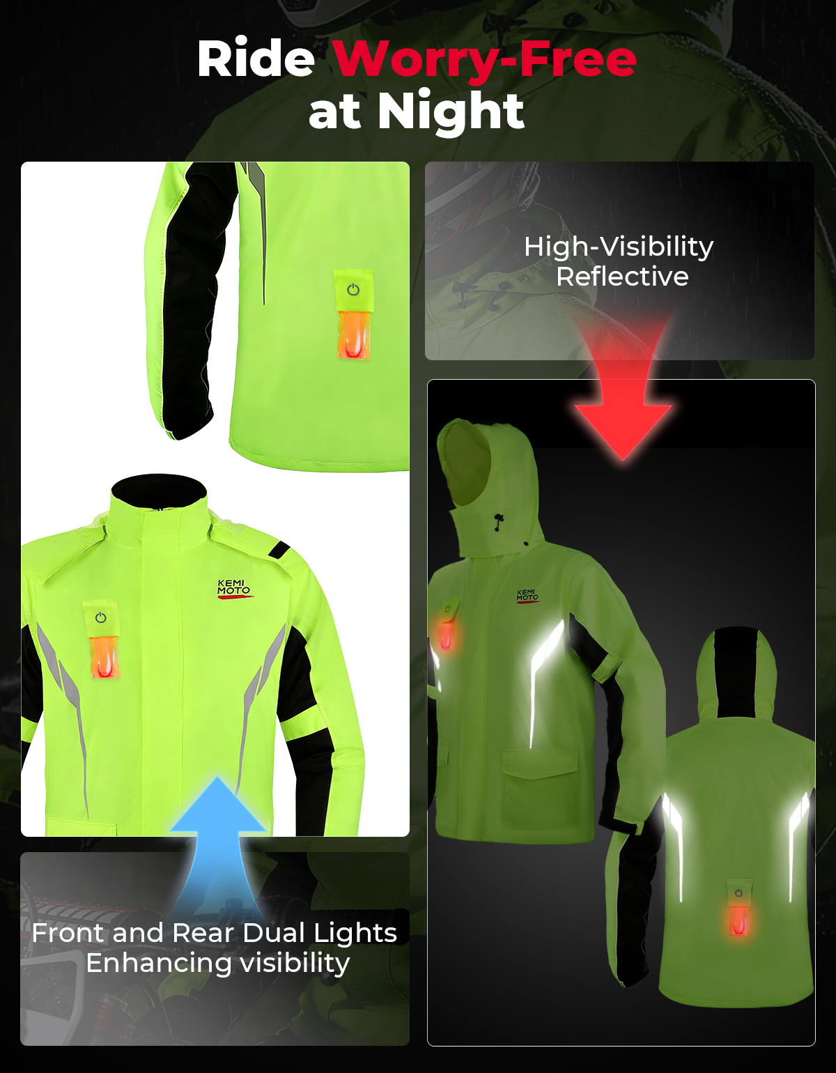 طقم معطف واق من المطر للجنسين  - مراجعة Motorcycle Riding Jacket Waterproof وسعره
