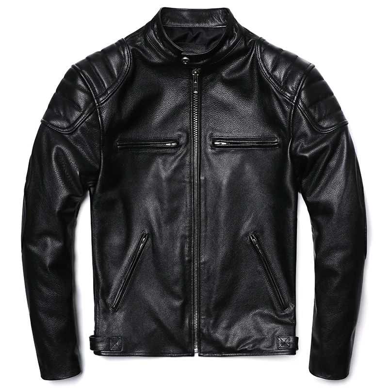 الكلاسيكية دراجة نارية سترة جل - مراجعة Leather Motorcycle Jacket Biker وسعره