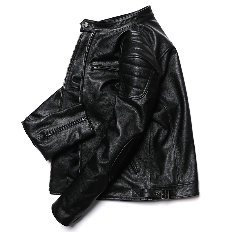 الكلاسيكية دراجة نارية سترة جل - مراجعة Leather Motorcycle Jacket Biker وسعره