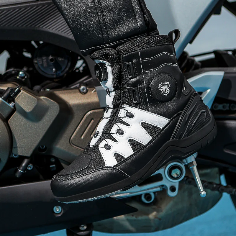 أحذية جلدية للدراجات النارية ل - مراجعة Motorcycle Boots Waterproof Riding وسعره