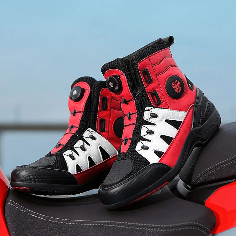 أحذية جلدية للدراجات النارية ل - مراجعة Motorcycle Boots Waterproof Riding وسعره