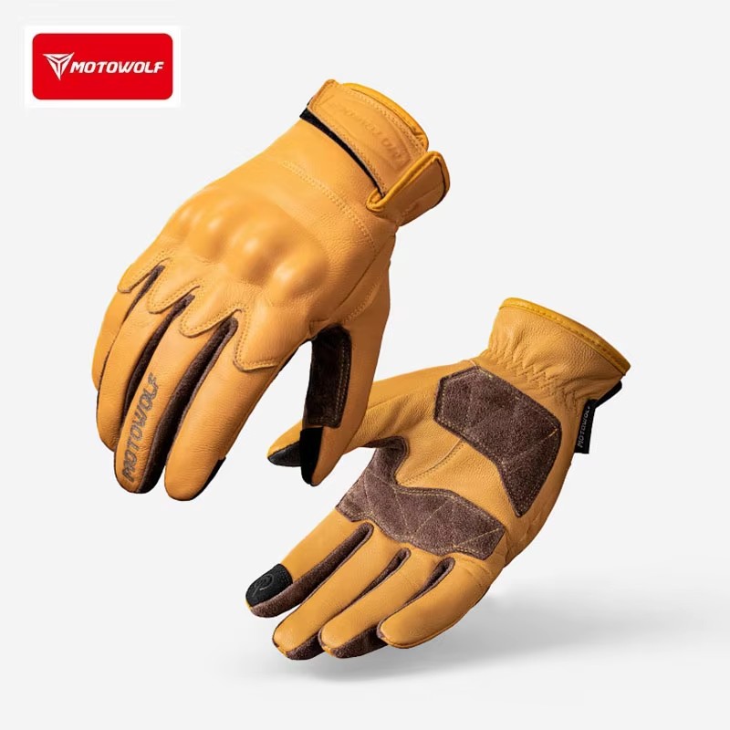 قفازات ركوب الدراجات النارية ا - مراجعة Motorcycle Gloves Leather Knuckle وسعره