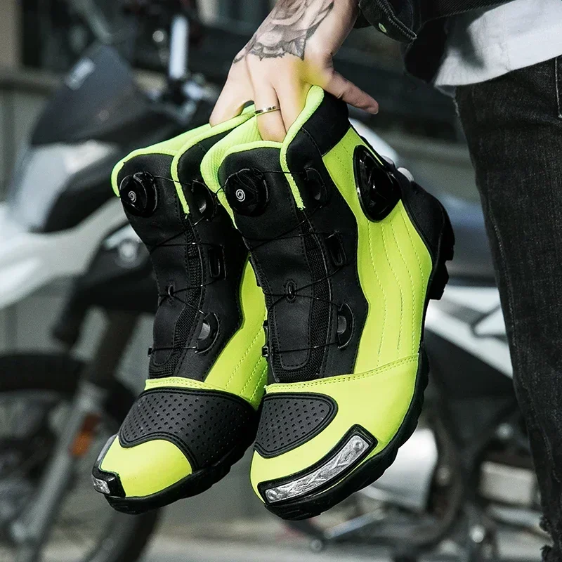 أحذية للدراجات النارية مضادة ل - مراجعة Motorcycle Boots Waterproof Riding وسعره