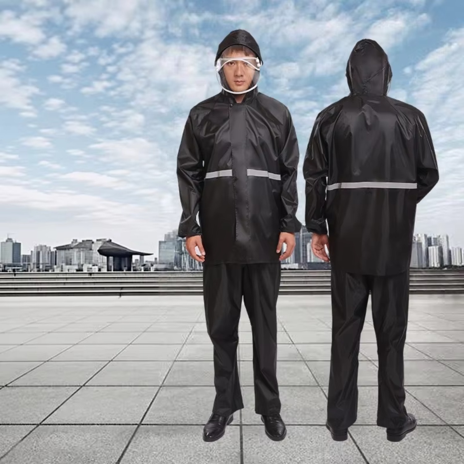 بدلة مطر مقاومة للماء للرجال و - مراجعة Motorcycle Rain Suit 2 Piece وسعره