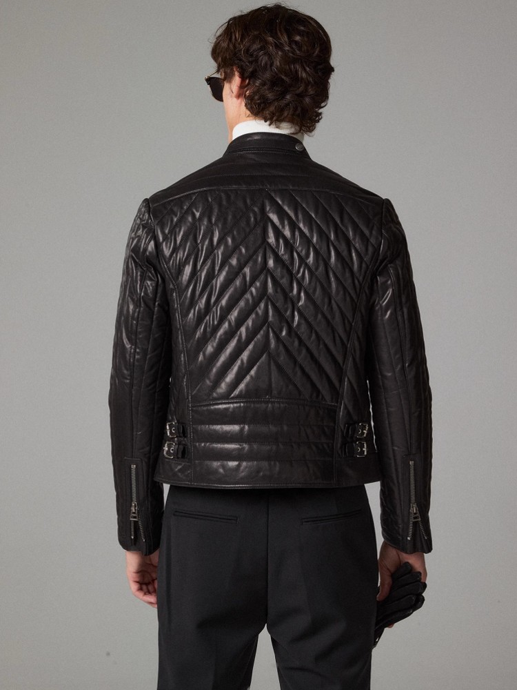 الذكور سترة جلدية حقيقية الوقو - مراجعة Leather Motorcycle Jacket Biker وسعره