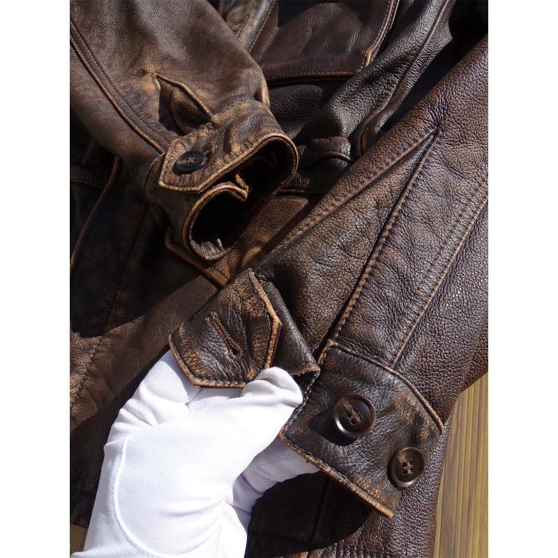 جاكيت رجالي من الجلد الطبيعي ب - مراجعة Leather Motorcycle Jacket Biker وسعره