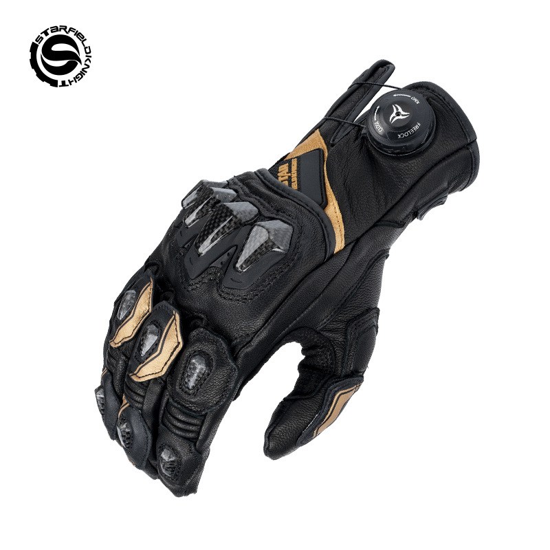 قفازات دراجات نارية STAR FIELD - مراجعة Motorcycle Gloves Leather Knuckle وسعره