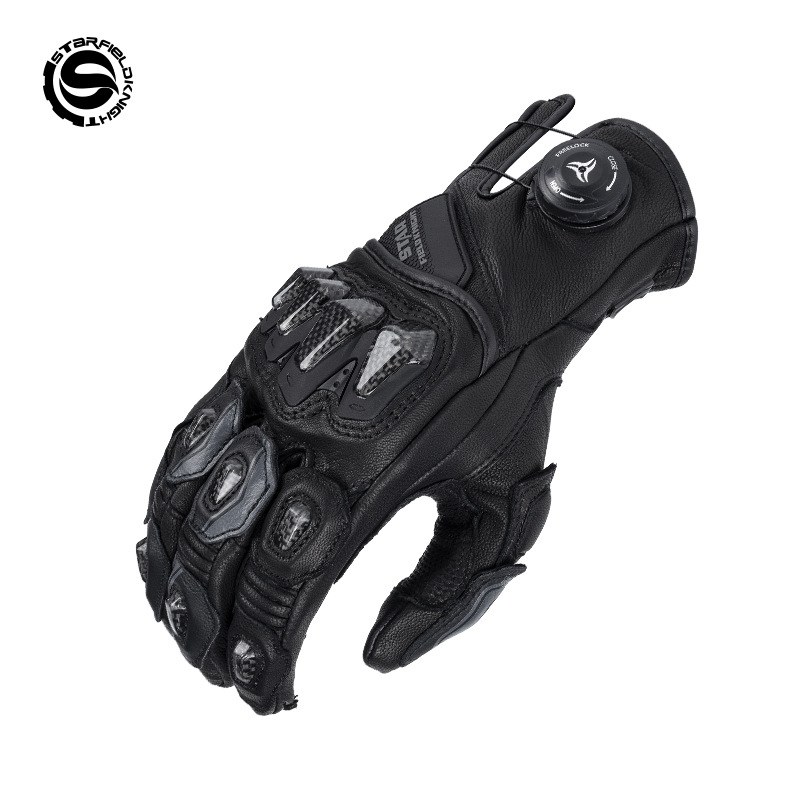 قفازات دراجات نارية STAR FIELD - مراجعة Motorcycle Gloves Leather Knuckle وسعره