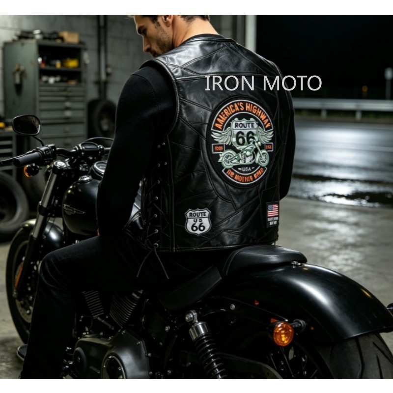 سترة جلدية كبيرة للدراجات النا - مراجعة Leather Motorcycle Jacket Biker وسعره